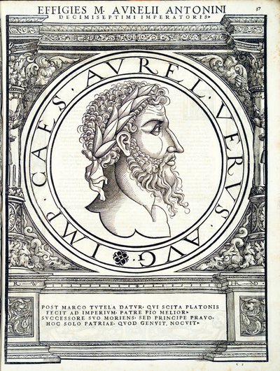 Lucius Verus, illustration de Imperatorum romanorum omnium orientalium et occidentalium verissimae imagines ex antiquis numismatis - Hans Rudolf Manuel Deutsch
